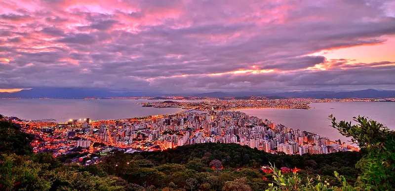 Florianopolis viewed from Morro da Cruz, Brazil