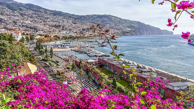 Funchal and its harbour on Madeira, Portugal