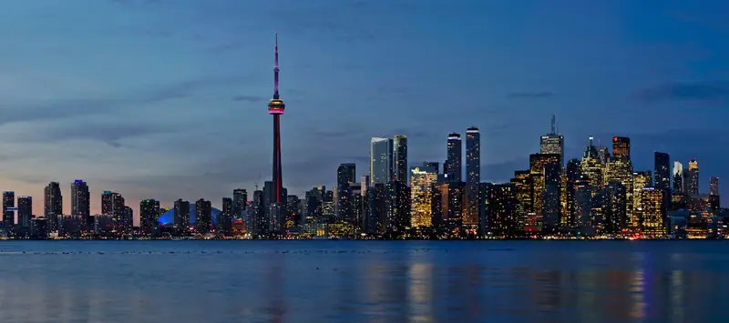 CN Tower and the Toronto skyline at night, Canada