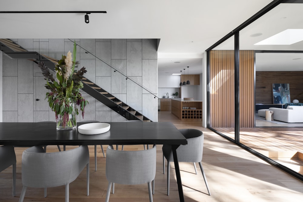 Comfortable light-filled shared home with a work table